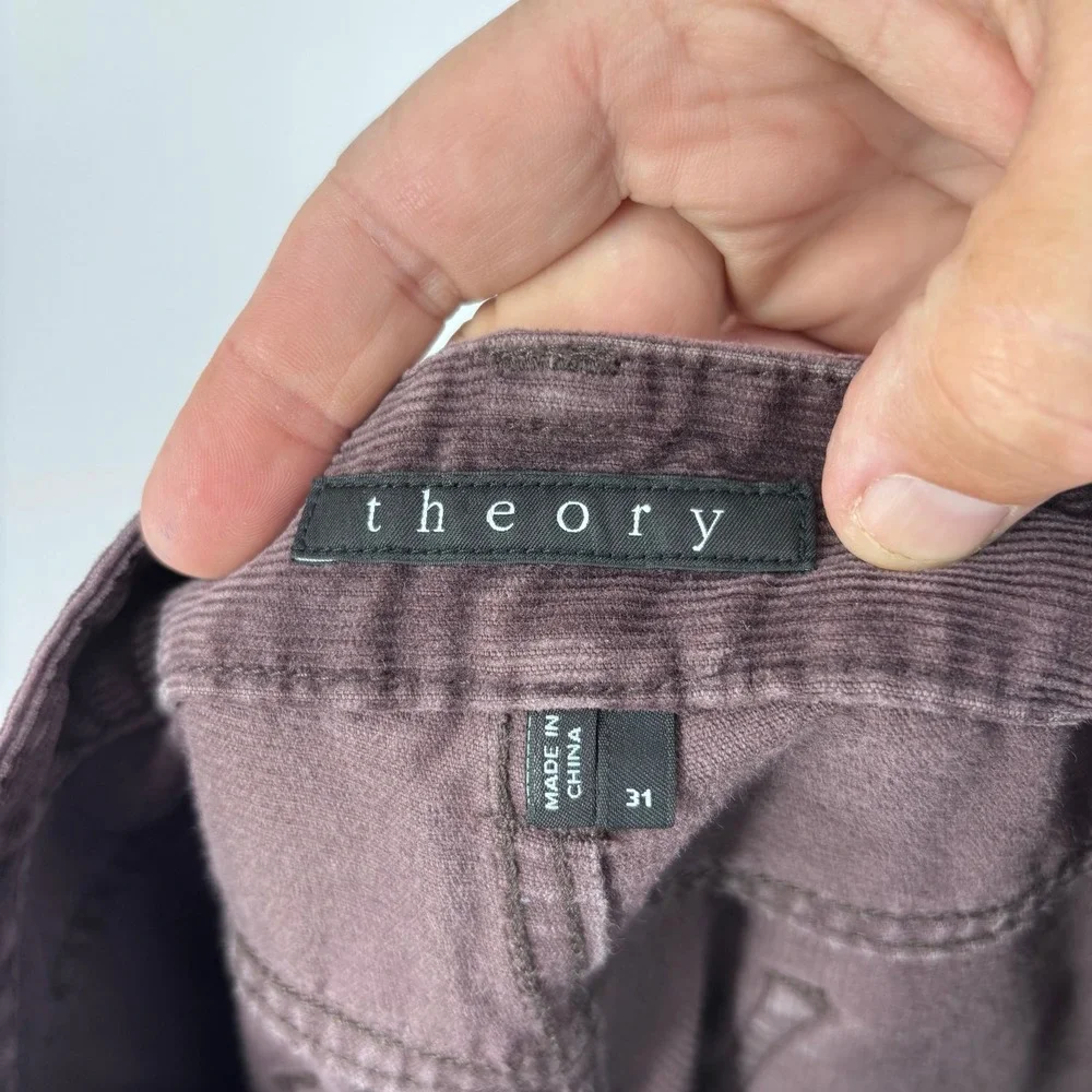 Theory Haydin Represent Corduroy Pants Men 32x30 (Tag 31) Burgundy Slim Straight